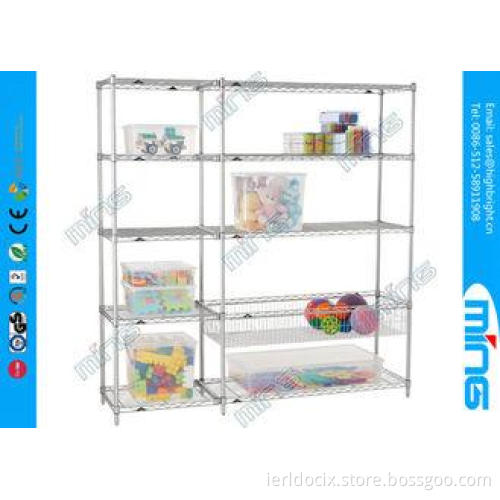 Chrome Wire Shelves Customized Silver Mobile Wire Shelving